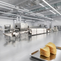 Productielijn voor samengestelde aardappelchips, SUS304 roestvrij staal, automatische plaatvorming en stapelproces voor export