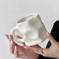 Mug en céramique personnalisé de haute qualité, irrégulier, 300 ml, mug de voyage pour le café, cadeau pour couple, tasses pour amoureux
