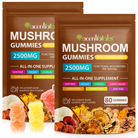 Acentiallabs Gummies aux champignons complexes et Ashwagandha, Gummies aux champignons magiques biologiques