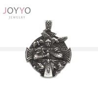Ciondolo amuleto slavo vichingo in acciaio inossidabile Ghost Warrior Cross Thor's Hammer collana nordica celtica per uomo