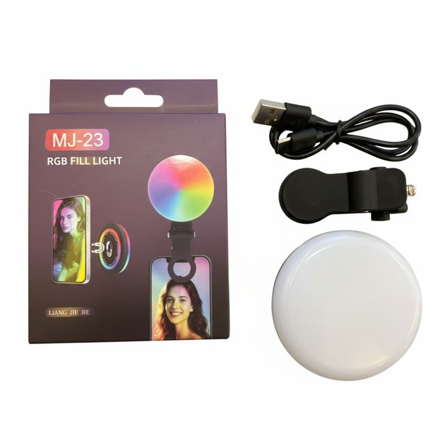 Portable Vlogger Smart RGB LED Video Fill Light Rechargeable Battery Multiple Lighting Effects Dimmable Phone Camera Beauty Lamp