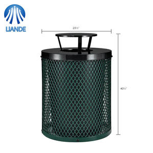 ถังขยะโลหะแบบขยายได้สำหรับกลางแจ้ง พร้อมฝาปิดกันฝน ขนาด 36 แกลลอน ถังรีไซเคิล ทนทาน กันน้ำ เหมาะสำหรับใช้ในโรงเรียนและสวนสาธารณะ - Product Image 5