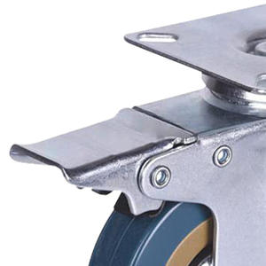 HM2218 Leichte graue PVC-Gummi räder Bremse Universal-Regal wagen rollen Mute Food Cart Flache Bremse Graue Gummi räder - Product Image 4