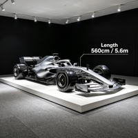 Modèle de voiture de course à roues ouvertes en fibre de verre à l'échelle 1:1, simulation grandeur nature de type Formule 1 pour exposition en centre commercial