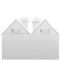 Calendrier de l'Avent de bureau en bois en forme de maison, ornement lumineux LED, décoration de Noël, compte à rebours de 24 jours, vente chaude