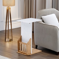 Table console en bois massif, style moderne minimaliste, amovible, en forme de C, pour salon ou chambre à coucher