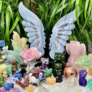 الجملة الطبيعية عالية الجودة الكريستال عين النمر الحرف اليدوية منحوتة اليد مزيج المواد الكلب البومة السلاحف الحيوانات المنحوتات للزينة - Product Image 4