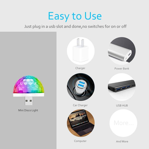 Đèn sân khấu DJ RGB <span class=keywords><strong>Strobe</strong></span> Ball Mini Disco, đèn tạo không khí, đèn nội thất ô tô, đèn chiếu LED USB, đèn sao - Product Image 5