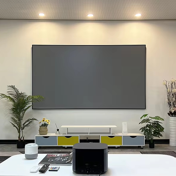 Top ALR 100/120/130/150/180 Inch 16:9 Black Diamond Fixed Frame Projection Screen Home Theater Cinema 4K/8K Projectors
