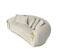 Canapé moderne de luxe, mobilier de salon, canapé haut de gamme de designer rembourré avec base en laiton pour la maison, villa, intérieur