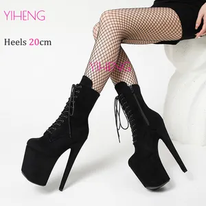 Plus Size 36-43 Sexy Exotic 8"Heel 4"Platform Extreme Pole Dance Shoes Fashion Knight Female High Heel Ankle Boots For Women