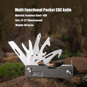 Couteau de poche multifonctionnel suisse personnalisé 10 en 1, petit couteau EDC, <span class=keywords><strong>outil</strong></span> de survie, manche en plastique ABS, couteau de poche léger - Product Image 2