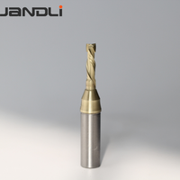 Fraise conique à 2 dents en carbure monobloc JanDli CNC 6mm/20mm/60mm avec revêtement doré pour le traitement du bois et de l'aluminium, compatible avec les routeurs CNC