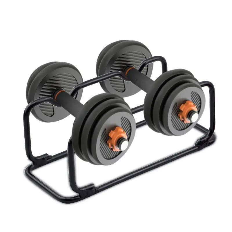Produttore vendite dirette in gomma set peso attrezzature per il Fitness sport regolabile uso della casa manubri setdumels rack set Stand