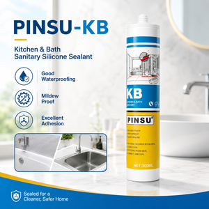 Mastic sanitaire imperméable et anti-moisissure KB pour cuisine, salle de bain, douche, <span class=keywords><strong>baignoire</strong></span>, évier, adhérence forte, silicone - Product Image 1