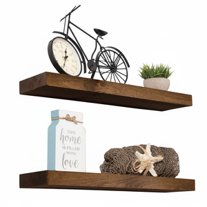 2023 Indian-Made Dark Walnut Wood Floating Wall <b>Shelves</b> Stylish Wall Mounted Storage for Home Living Room Outdoor Supermarket - Product Image 1