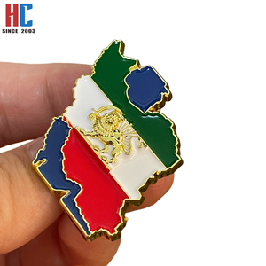 Spilla/Broccia in smalto placcata oro con bandiera e mappa dell'Iran, con leoni e <span class=keywords><strong>sole</strong></span>, personalizzata, da fabbrica con 20 anni di esperienza, ispirata a Persia Shir O Khorshid - Product Image 2