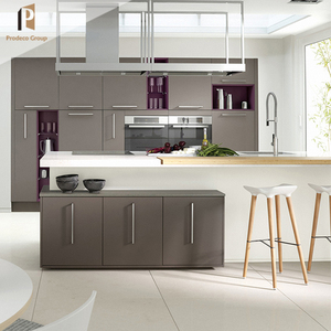 Armoire de <span class=keywords><strong>cuisine</strong></span> en PVC à grain de bois au design simple pour la <span class=keywords><strong>cuisine</strong></span> à domicile <span class=keywords><strong>Cuisine</strong></span> complète - Product Image 5