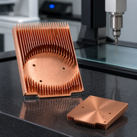 Dissipateur thermique à ailettes en cuivre OEM personnalisé, usiné CNC, cavité ronde pour CPU GPU, radiateur de refroidissement liquide, plaque froide