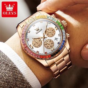 2939 Montre de sport multifonctionnelle en acier inoxydable avec logo personnalisé OEM, montre à quartz étanche avec diamants pour homme - Product Image 3