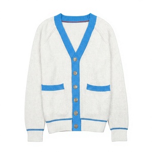Men's Multi Colour V-Neck <b>Cardigan</b> Wool Acrylic Knit Button Front Regular Sleeve Autumn Wear Anti-Pilling Solid Color <b>Sweater</b> - Product Image 6