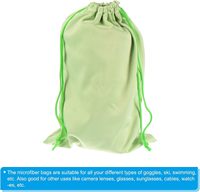 Pochette rectangulaire en microfibre pour lunettes de ski, étui souple à cordon pour lunettes, sac de rangement de voyage 10 x 7 pouces