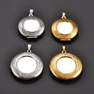 Pendentif Médaillon Rond Ouvrable en Acier Inoxydable pour Photo, pour Collier DIY, Breloque Cadre Photo pour Femme et Homme, Chaîne, Bijou en Métal, Cadeau - Product Image 3