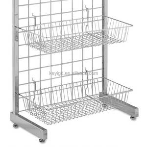 Estante de exhibición de metal para supermercado, 4 cestas de alambre, estante de pie para tienda minorista, paquete plano, Material de hierro para tiendas, embalaje de cartón - Product Image 4