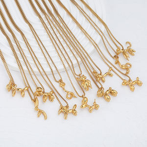 Colgante de acero inoxidable con diseño de Lobo, cadena con 12 signos del zodiaco, joyería China - Product Image 1