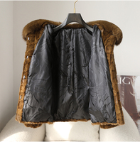 Offre Spéciale grand col de fourrure de renard véritable manteau de fourrure de vison hiver femmes classique luxe véritable veste de fourrure de vison