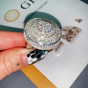 Großer Kreis-Meisterschaftsring Moissanit Herrenring Iced Out Schmuck Maßgefertigte Moissanit-Ringe Edle Geschenkidee für Männer - Product Image 2