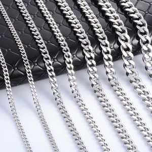 Yadreva Cadena Cubana de Acero Inoxidable para Hombre, 3-9MM, Color Plata Clásico, Collar Estilo <span class=keywords><strong>Rock</strong></span> and Roll, Joyería de Metal Sólido - Product Image 1