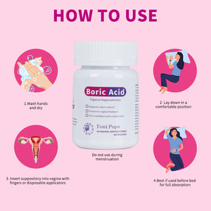 Private Label Yoni Pops Detox Boorzuur Zetpillen Voor Bv/Gist Infecties 100% Medische Boorzuur Aanpasbare Vagina Pops - Product Image 6