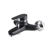 Robinet de bain thermostatique mural ITALOMIX noir en alliage de zinc, mitigeur monocommande chaud/froid pour baignoire avec valve en céramique