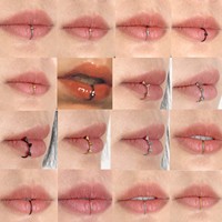 Anneau de Faux Nez en Acier Inoxydable pour Femme, Bijoux de Corps, Anneaux de Septum Non Percés, en Forme de C, 1 Pièce