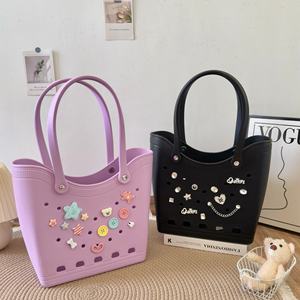 Poignées personnalisables <span class=keywords><strong>EVA</strong></span> plage <span class=keywords><strong>sac</strong></span> fourre-tout écologique léger lavable en caoutchouc voyage sacs à main bricolage <span class=keywords><strong>sac</strong></span> fourre-tout marché grossistes - Product Image 2