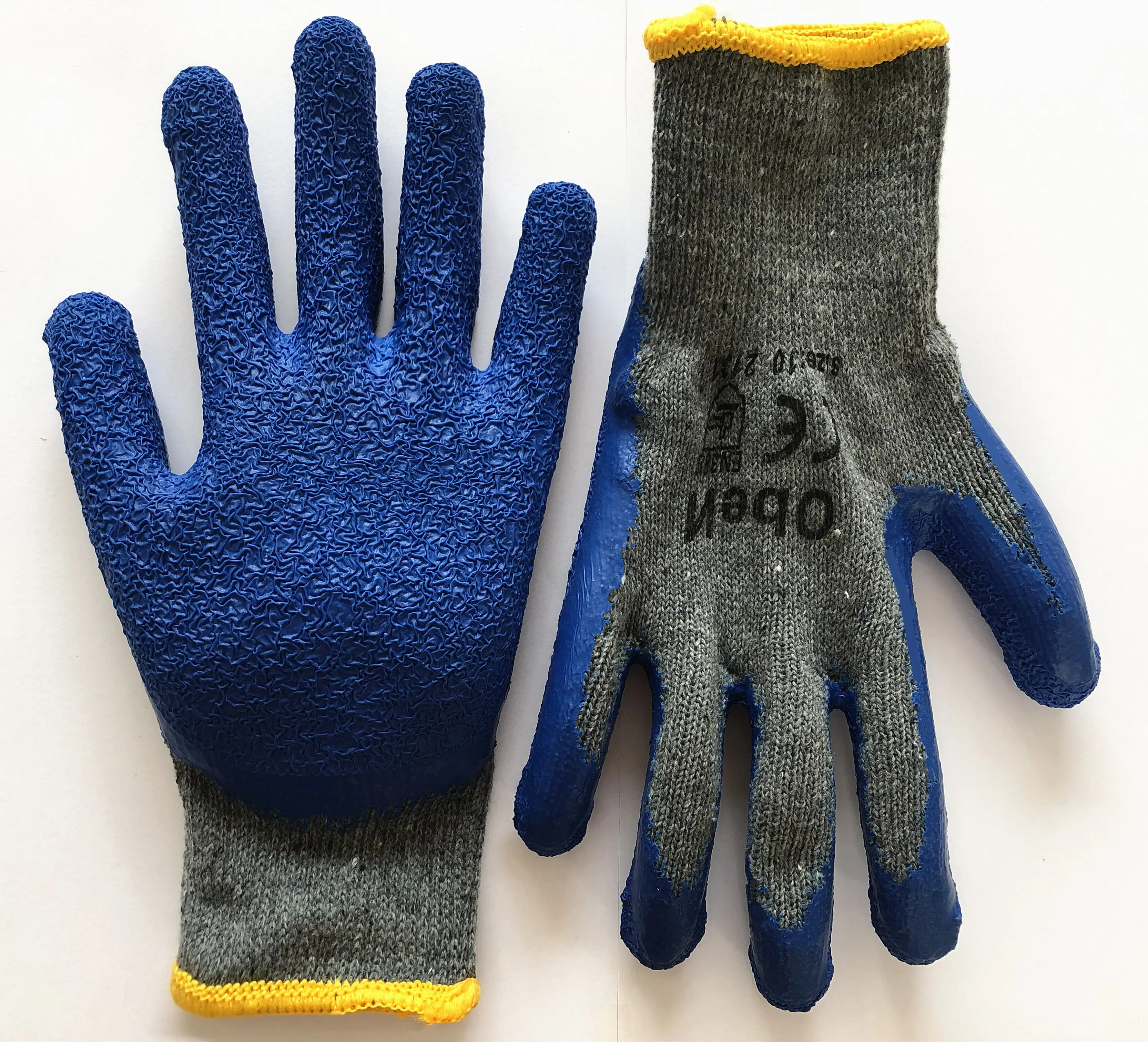 Work Gloves 10G Cotton Latex Coated Working Safety Men Gloves Construction Cheap Labor Gloves CE