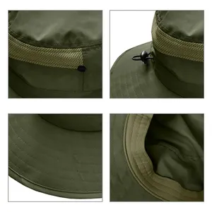 قبعة صيد تعديل قابلة للطي في الهواء الطلق - حماية من الأشعة فوق البنفسجية UPF حافة واسعة للرجال / النساء ، قبعة شمسية صيفية للمشي لمسافات طويلة ،حديقة