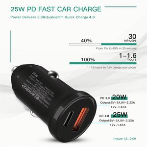 25W USB C ชาร์จในรถชาร์จเร็ว3.0 PD Type C ชาร์จเร็วชาร์จโทรศัพท์ในรถยนต์สำหรับ iPhone - Product Image 2
