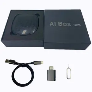 ポータブルインストールフラッシュドライブアップグレードワイヤレスカープレイアダプターAibox with 4G Sim Card for Android Auto Apple Carplay