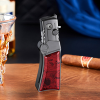 Briquet à cigares multifonctionnel pour l'extérieur Briquet à feu unique en métal coupe-vent Couteau pliant Briquet à fonction de camping