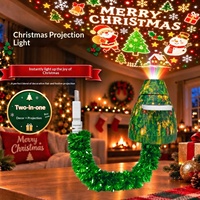 Proyektor LED Natal HD 6 Pola Peredupan Tanpa Tingkat Rotasi 360 Derajat Lampu Malam Dekoratif Suasana USB-Powered Grosir