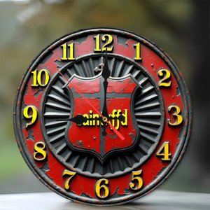 Round Wooden <b>Wall</b> <b>Clock</b> Antique Rustic 25x25Cm Home Living Room Decor - Product Image 1