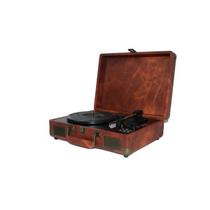 Tocadiscos de madera portátil con altavoces incorporados para uso doméstico - Product Image 4