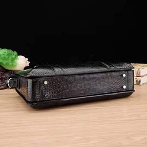 Sac à main de luxe en cuir véritable, mallette pour ordinateur portable, Style Crocodile, grande capacité, durable, - Product Image 5