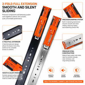 <strong>Metal</strong> <strong>Drawer</strong> Guide Runner Full Extension Telescopic Slider Rail Soft Closing <strong>Drawer</strong> Slide for <strong>Drawer</strong> - Product Image 5