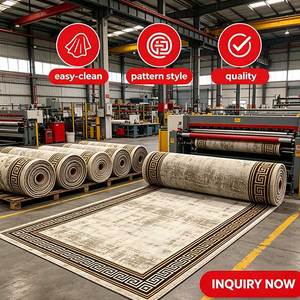 Tapis d'appoint vintage moderne imprimé, fabriqué à <span class=keywords><strong>la</strong></span> machine, en polyester écologique, à motif clé grecque, texture vieillie, pour salon, personnalisable - Product Image 6