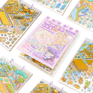 Livre d'autocollants en vinyle imprimés sur mesure pour enfants, feuilles décoratives pour planificateur, album de <span class=keywords><strong>scrapbooking</strong></span> coloré avec impression en héliogravure et vernis mat - Product Image 5