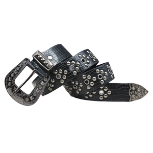 Cintura di Design per Uomo e Donna, Stile Punk Y2K Street Wear, con Borchie e Occhielli, Cintura per Jeans Completamente Rivettata, Cintura Gotica alla Moda in PU - Product Image 5