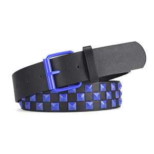 <span class=keywords><strong>Ceinture</strong></span> en cuir PU colorée de style punk pour hommes et femmes, <span class=keywords><strong>pas</strong></span> chère, avec boucle en alliage de fer - Product Image 2